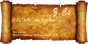 Zákány Csaba névjegykártya