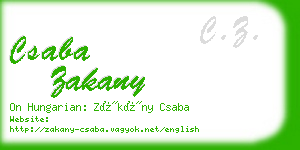 csaba zakany business card